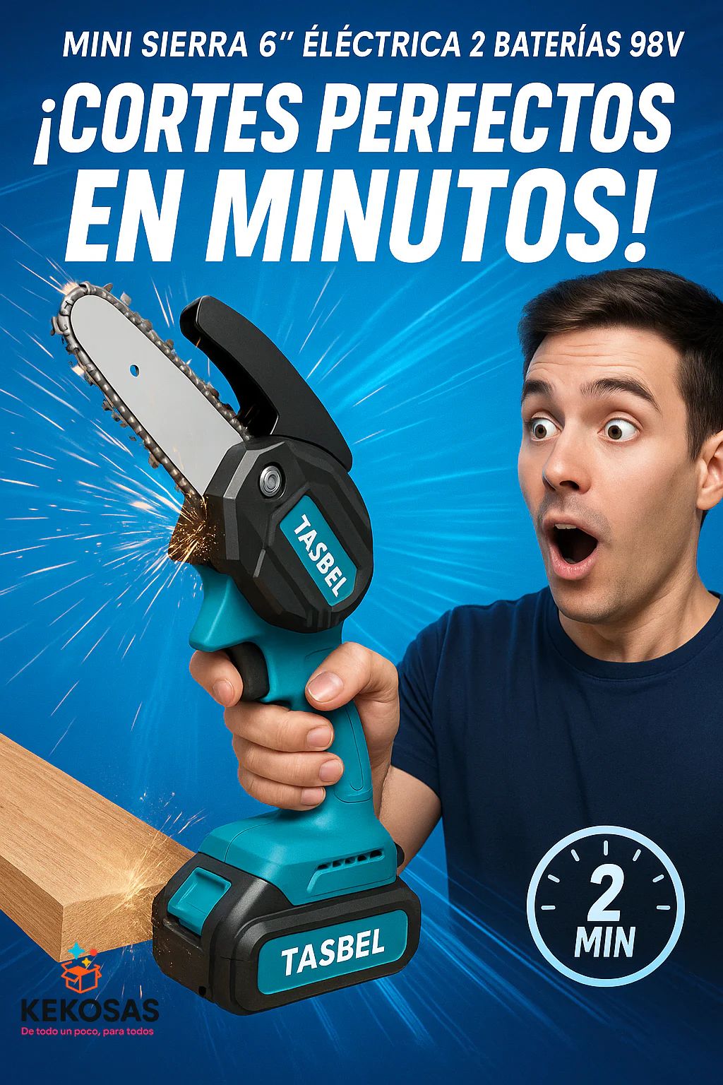 MINI SIERRA 6"  ELECTRICA 2 BATERIAS 98v